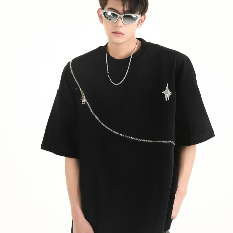 Áo Thun Tay Lỡ Dáng Rộng Phong Cách Hip hop Đường Phố Mỹ Cá Tính Cho Nam