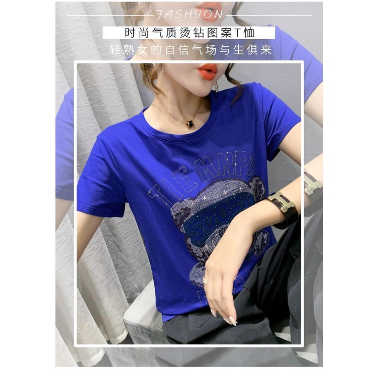 Áo Thun Cotton Tinh Khiết Tay Ngắn Phong Cách Phương Tây Thời Trang Mùa Hè 2023 Phong Cách Mới Cho Phụ Nữ Tuổi Trung Niên