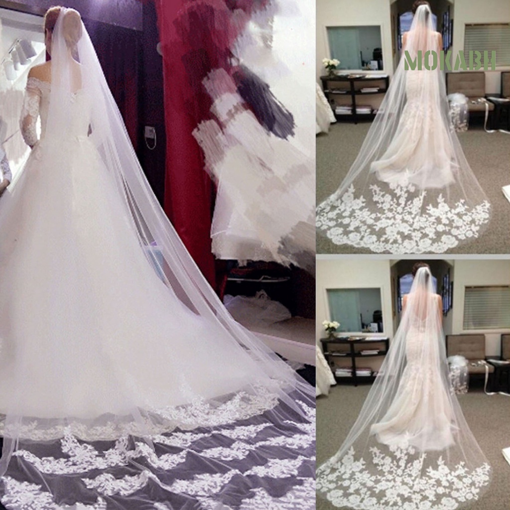 Mạng Che Mặt Một Lớp Dài 300CM Kèm Lược Cài Tóc Cho Cô Dâu