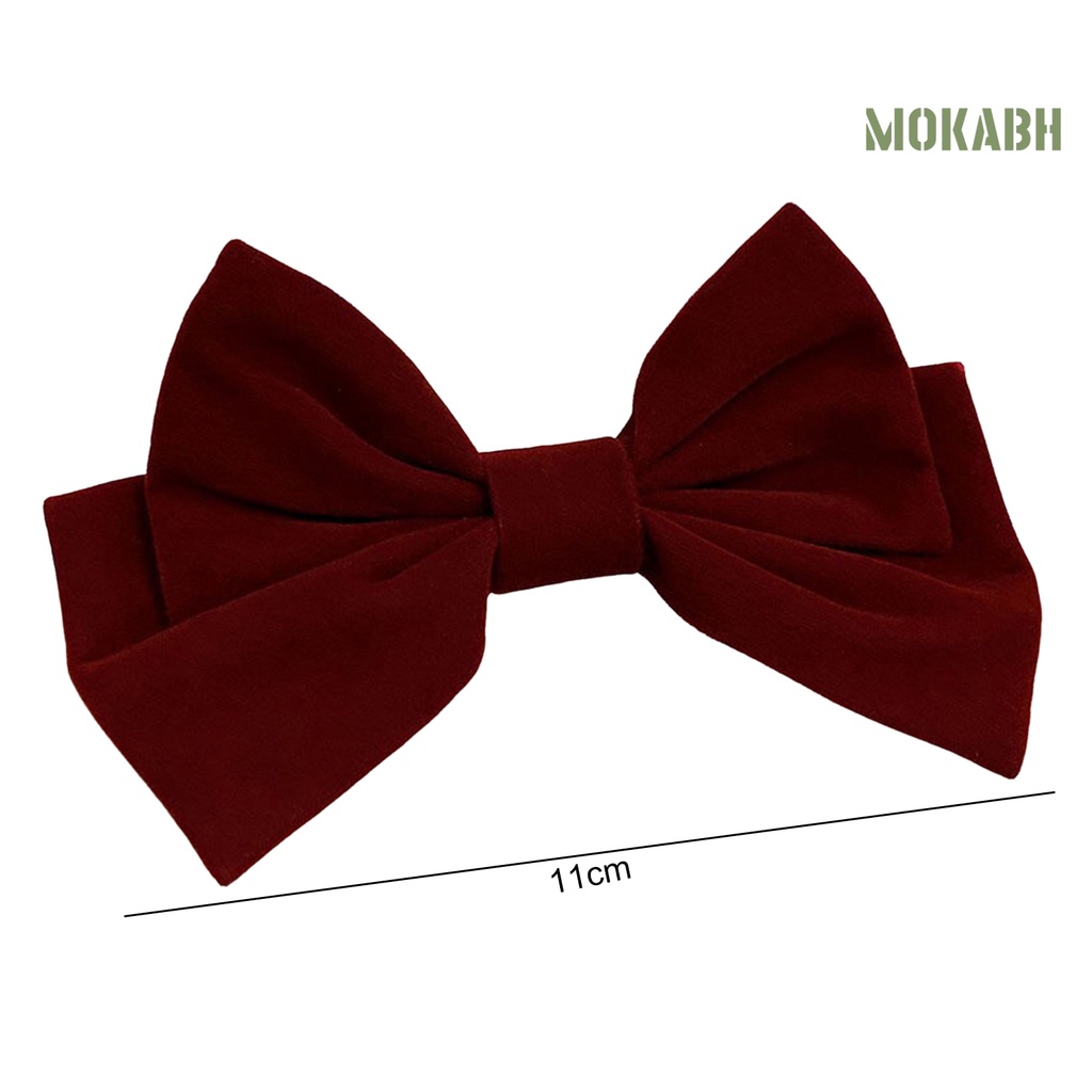 Kẹp Tóc Hình Nơ Màu Trơn Co Giãn Chống Trượt Phong Cách Hàn Quốc Dành Cho Nữ