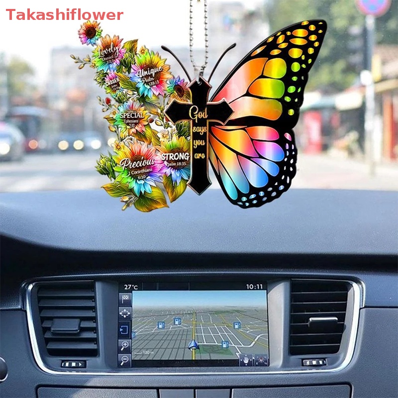 1 Bướm / Hoa Hướng Dương Treo Trang Trí Xe Hơi Chất Lượng Cao