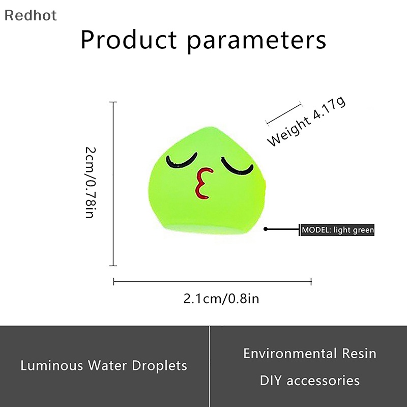 &lt; Redhot &gt; Bộ 5 Tượng Nhỏ Giọt Nước Màu Dạ Quang Dễ Thương Trang Trí Tiểu Cảnh / Nhà Búp Bê