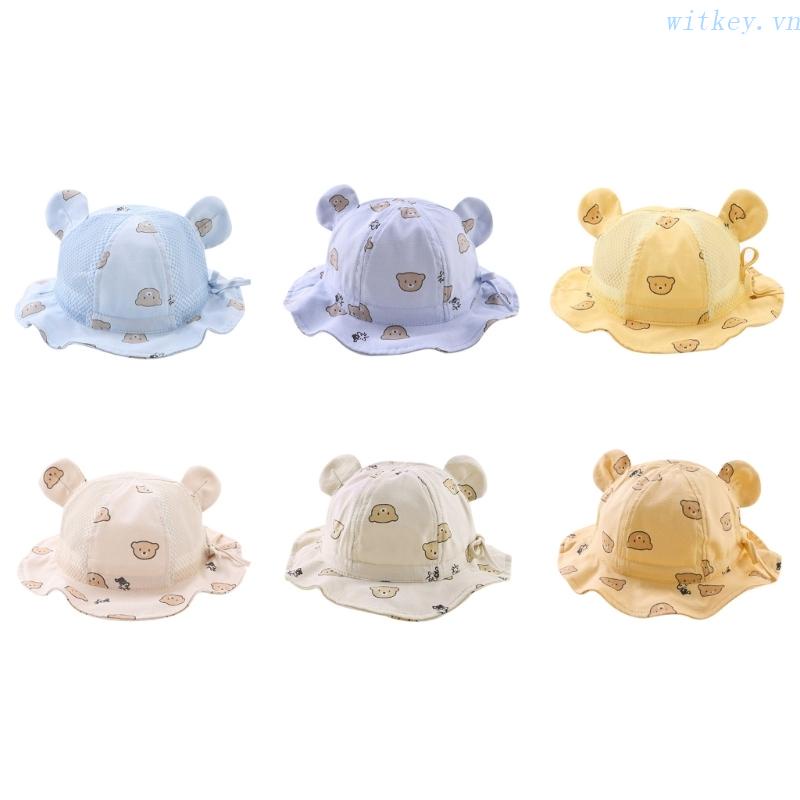 Nón Tai Bèo Thoáng Khí In Họa Tiết Chú Gấu Dễ Thương Cho Bé Sơ Sinh