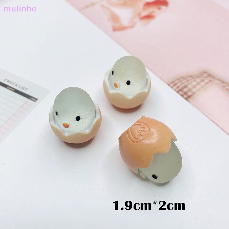 Set 2 Mô Hình Gà Con Mini Bằng Nhựa Resin Phát Quang Dễ Thương Trang Trí Xe Hơi