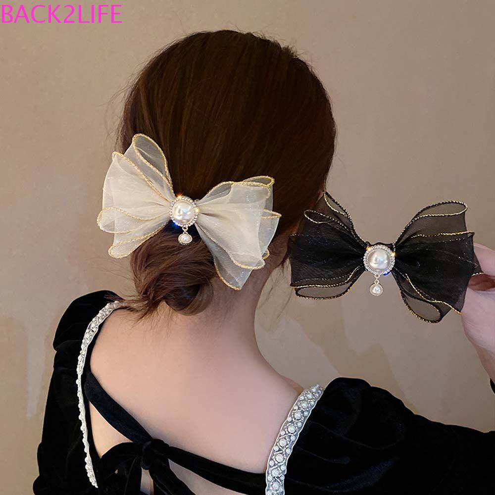 Kẹp Tóc Nơ Ren Màu Trơn Xinh Xắn Cho Nữ 2Life