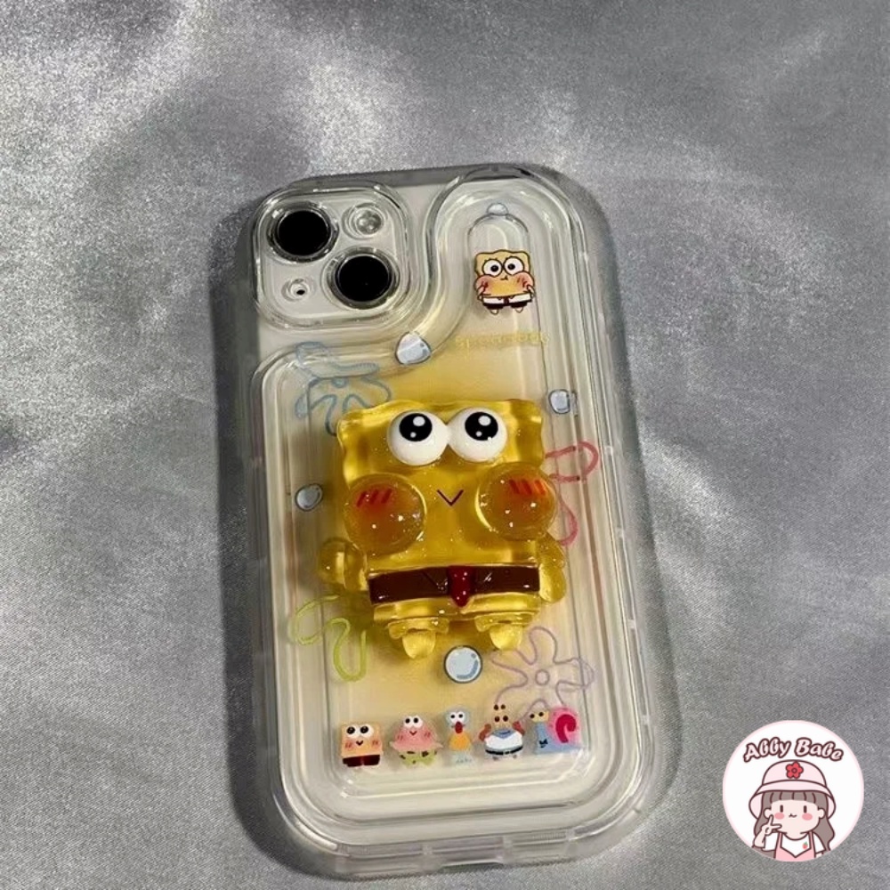 Ốp Điện Thoại TPU Mềm Hình SpongeBob 3D Màu Trong Suốt Chống Bụi Cho IPhone 14 Pro Max 11 12 11 Pro Max X XS 7Plus
