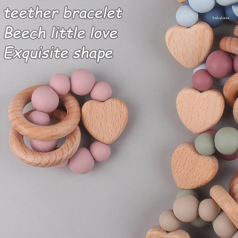 Haha Bộ Đồ Chơi Ngậm Nướu Bằng Silicone Đính Hạt Tự Nhiên Dành Cho Trẻ Em