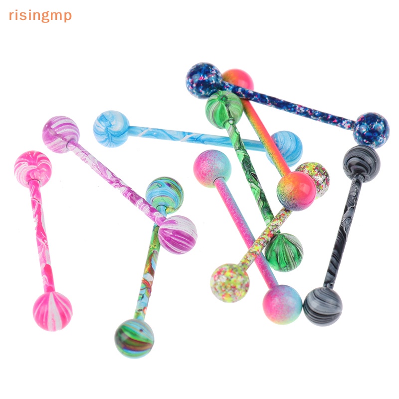 Set 10 Khuyên Lưỡi Bằng Thép Không Gỉ Cá Tính