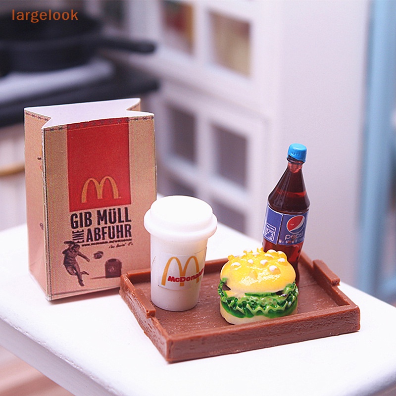 Bộ 5 Mô Hình Túi Đựng Bánh Burger Trang Trí Nhà Búp Bê