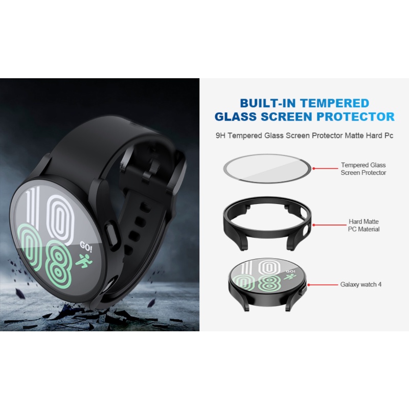 Set Kính Cường Lực Bảo Vệ Màn Hình Đồng Hồ Samsung Galaxy Watch 4 / 5 44mm 40mm Kèm Phụ Kiện