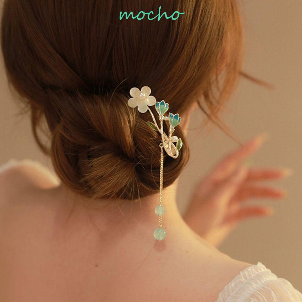 Trâm Cài Tóc Dáng Dài Phối Tua Rua Phong Cách Hanfu Cổ Điển Thời Trang Cho Nữ