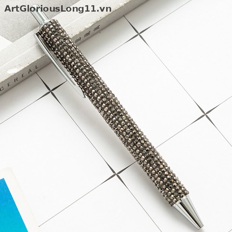 Bút Bi Mực Đen Ngòi 0.5mm Đính Kim Sa Lấp Lánh