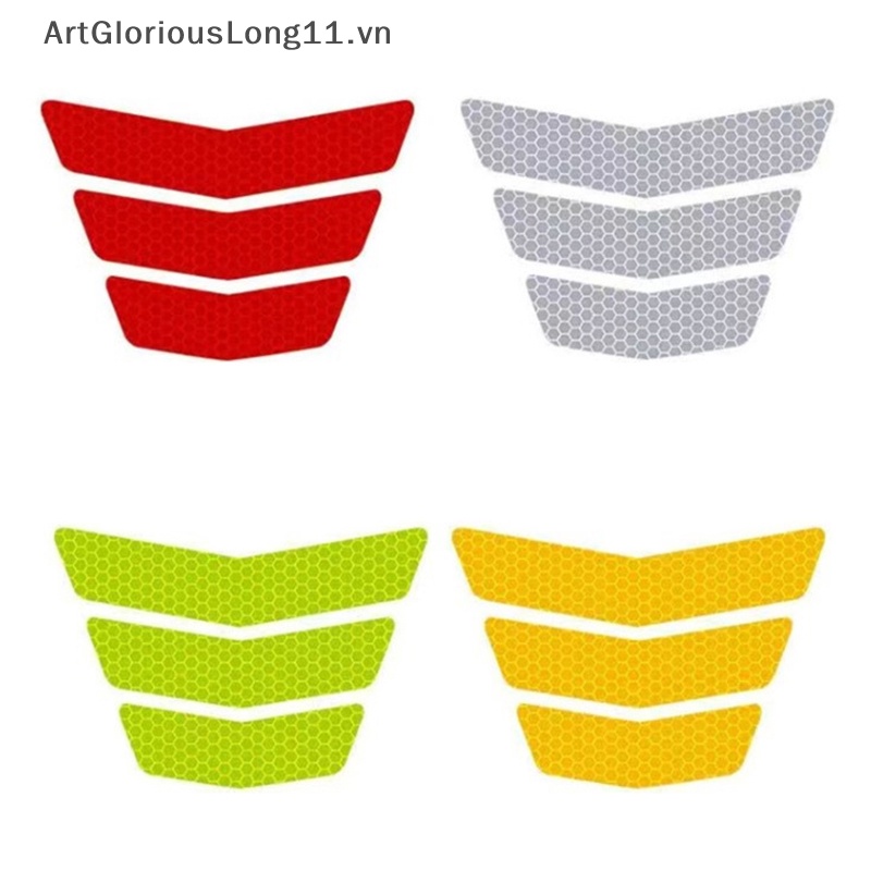 FENDER Set 3 Miếng Dán Phản Quang Cảnh Báo Hình Mũi Tên / Đuôi Xe Máy