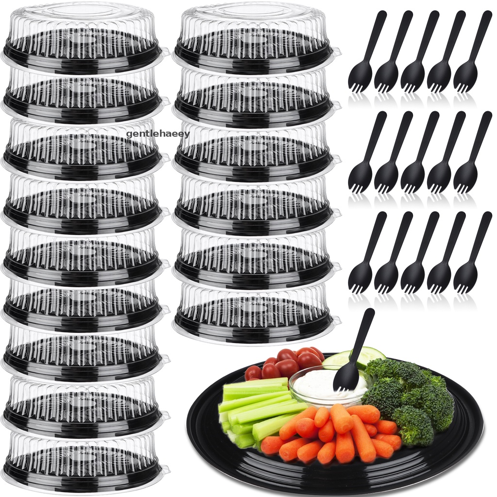 Set 15 Khay Phục Vụ Chịu Được Sức Nặng 12 Inch Có Nắp Trong Suốt Và Khay Để Cọc