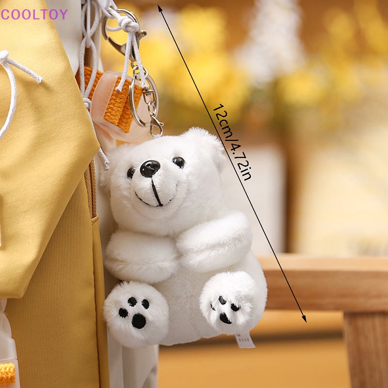 Móc Khóa Gấu Bông Trắng Hoạt Hình Dễ Thương