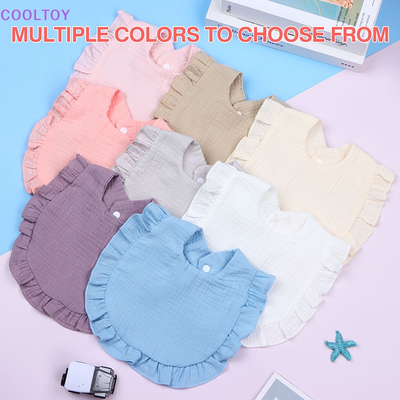 1 Yếm Ăn Vải Cotton Mềm Phối Ren Có Thể Điều Chỉnh Cho Bé