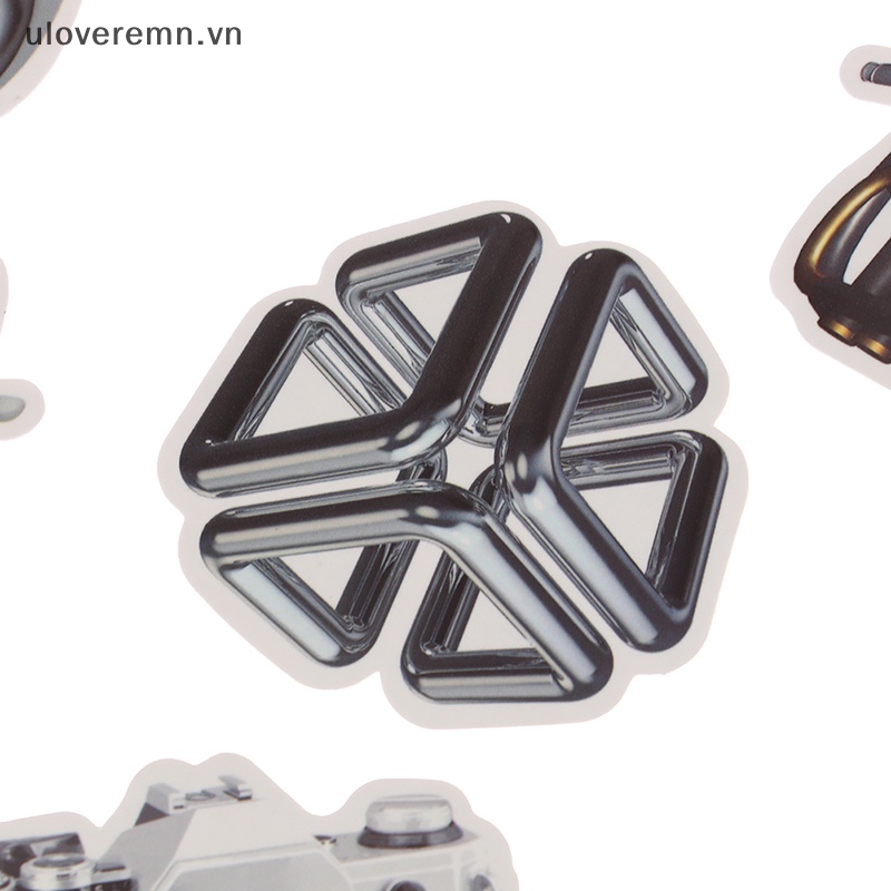 Bộ 50 Miếng Dán Màu Đen Đơn Giản Dùng Trang Trí Laptop / Điện Thoại / Tủ Lạnh