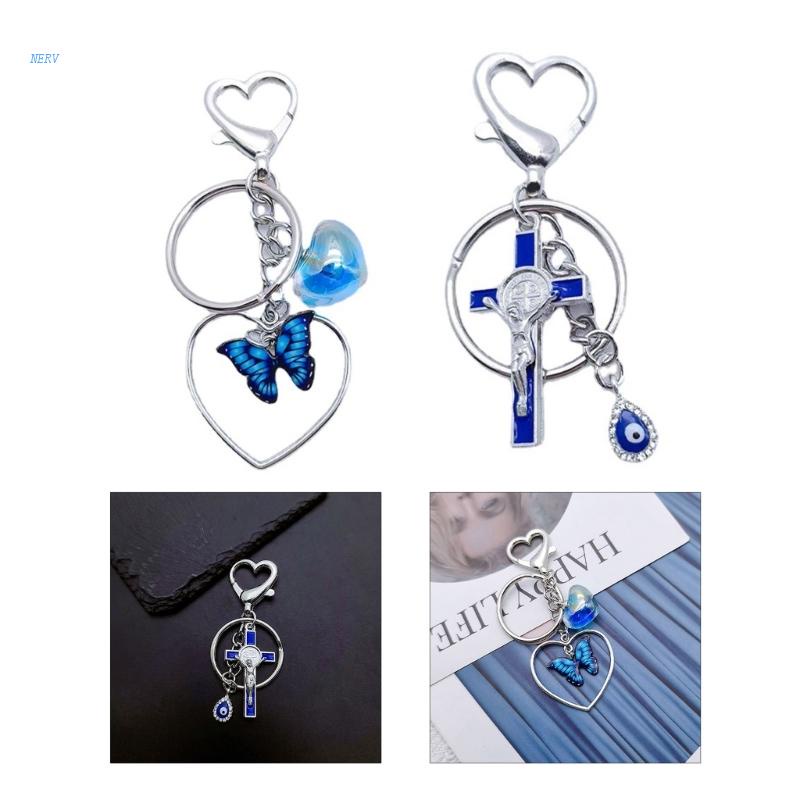 Móc Khóa Xe Hơi Y2K Mặt Bướm Dành Cho Nam Nữ