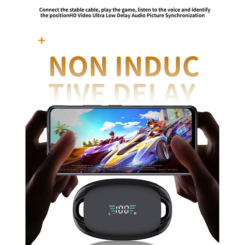 Tai Nghe Không Dây Q96 TWS Bluetooth 5.3 Thiết Kế Kẹp Tai Có Đèn LED Phong Cách Thể Thao