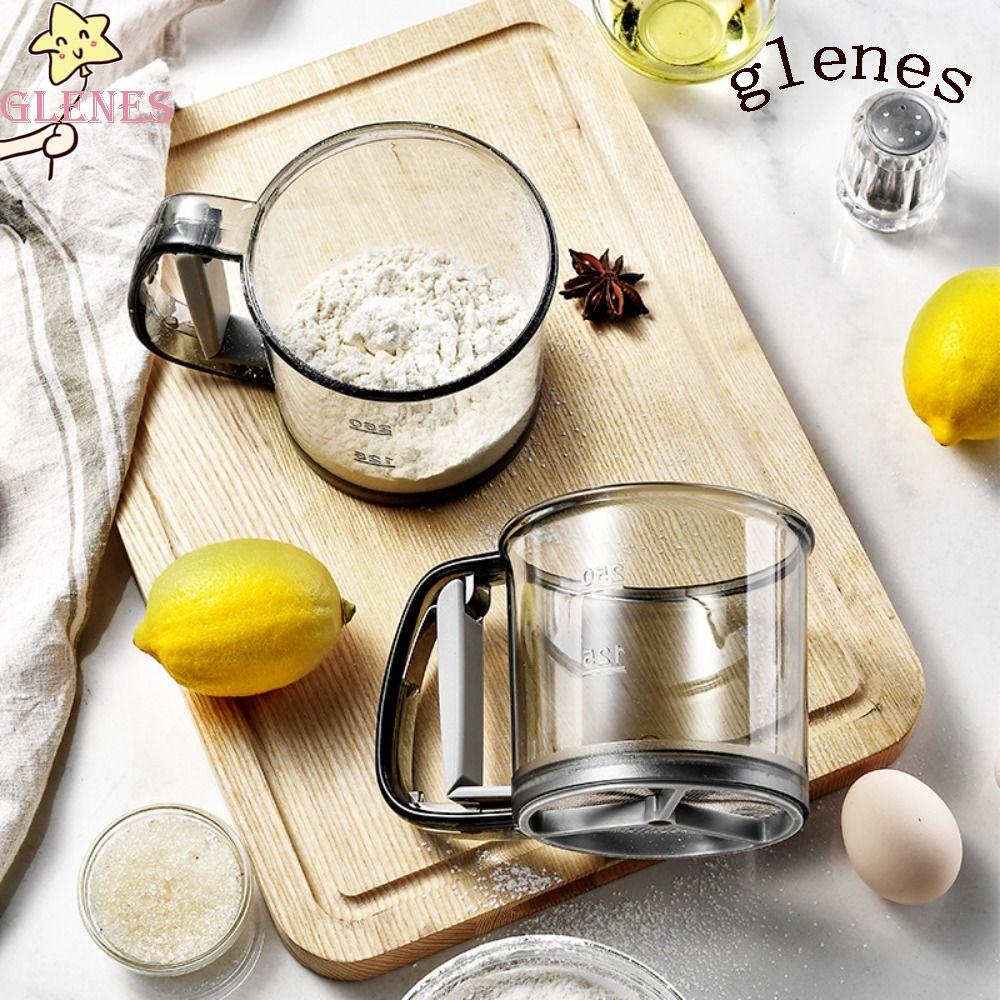 Glenes Dụng Cụ Rây Bột Hai Lớp Bằng Nhựa Dễ Làm Sạch