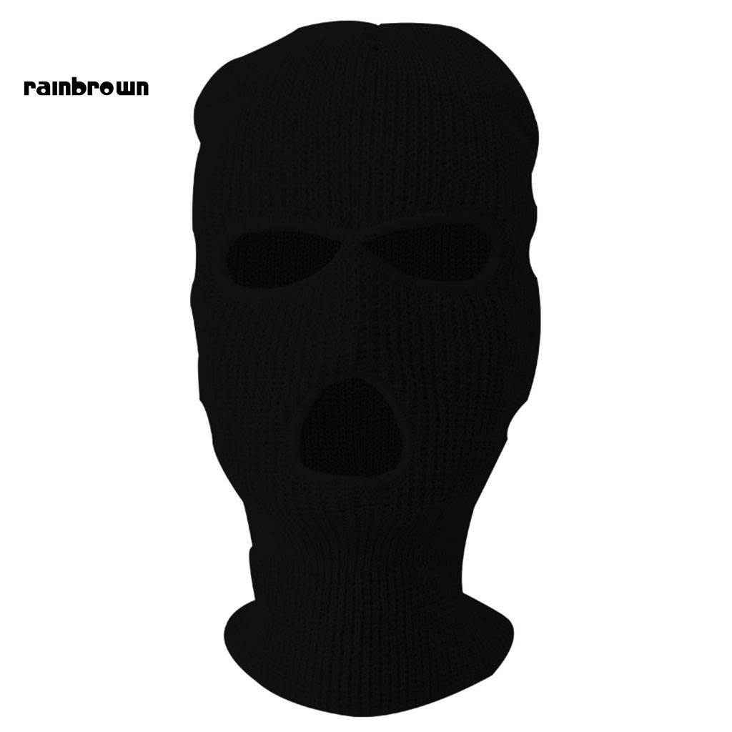 &lt; Rainbrown &gt; Mũ Trùm Đầu Dệt Kim Mềm Mại Thoáng Khí Độ Co Giãn Cao Giữ Ấm Ba Lỗ Bằng Acrylic Dùng Hàng Ngày Ngoài Trời