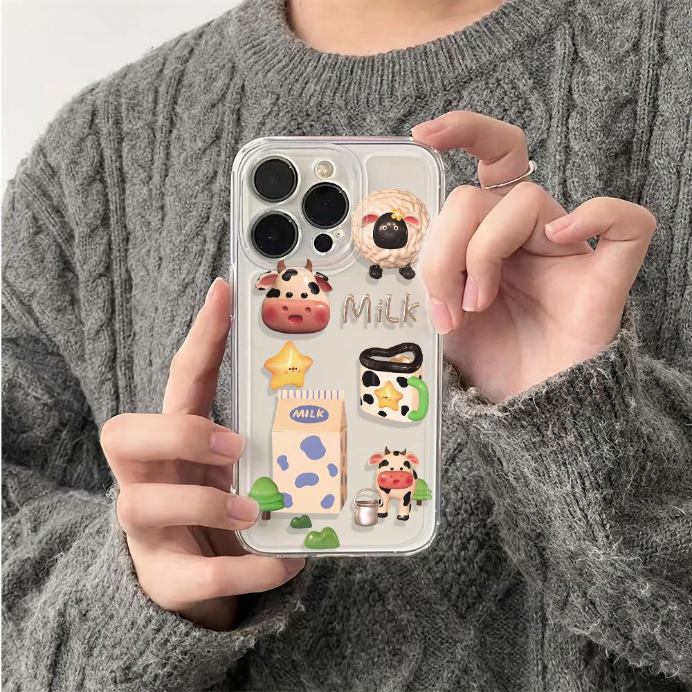 ✅Ốp Điện Thoại Mềm Chống Sốc Họa Tiết Cây Bò Sữa Cho Apple Iphone 13iPhone1278max 6In14Pro plus11 CGZ1
