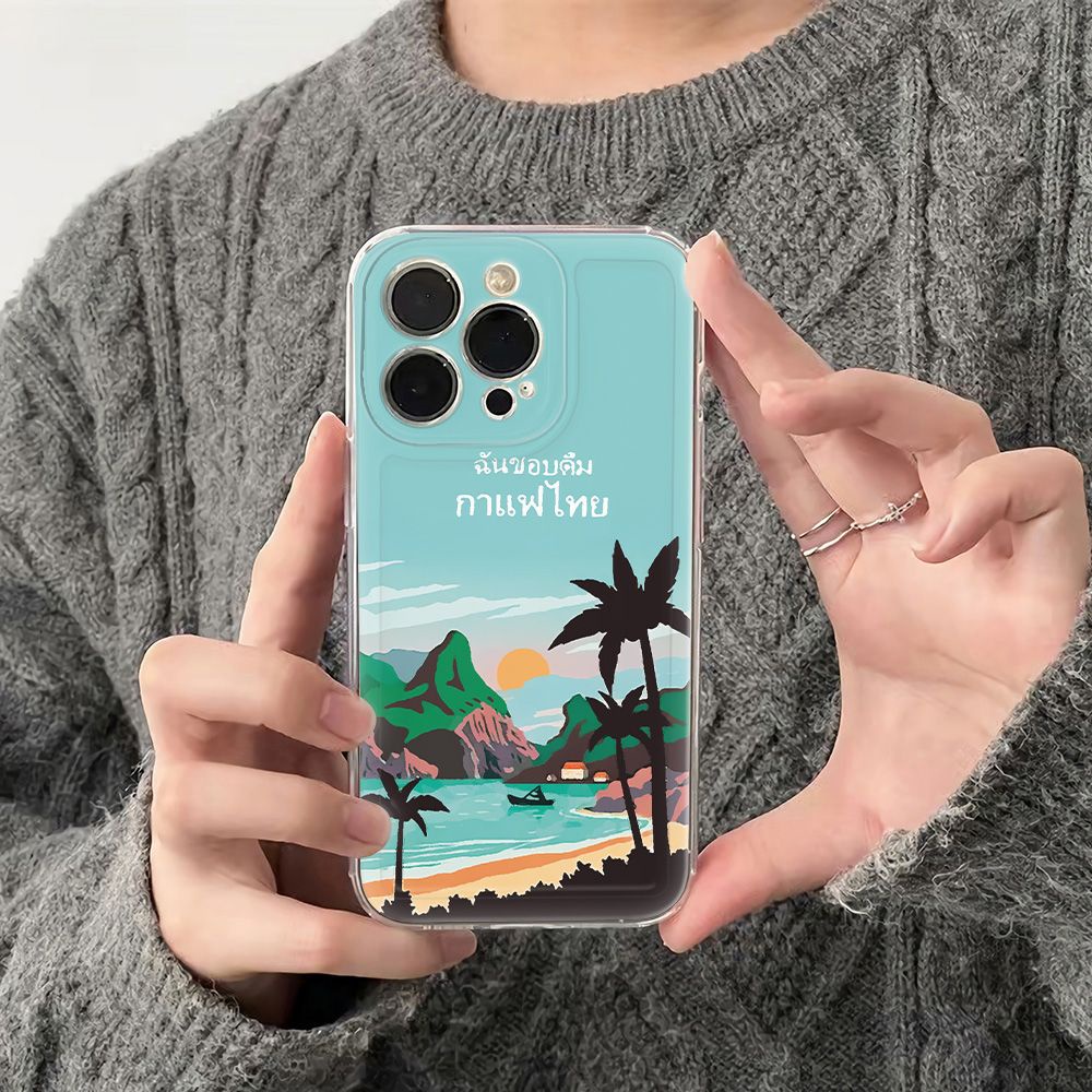 ✅Ốp Điện Thoại Mềm Chống Sốc Họa Tiết Phong Cảnh Cho Iphone 126Inmax 13 11 78 14 Pro Plus