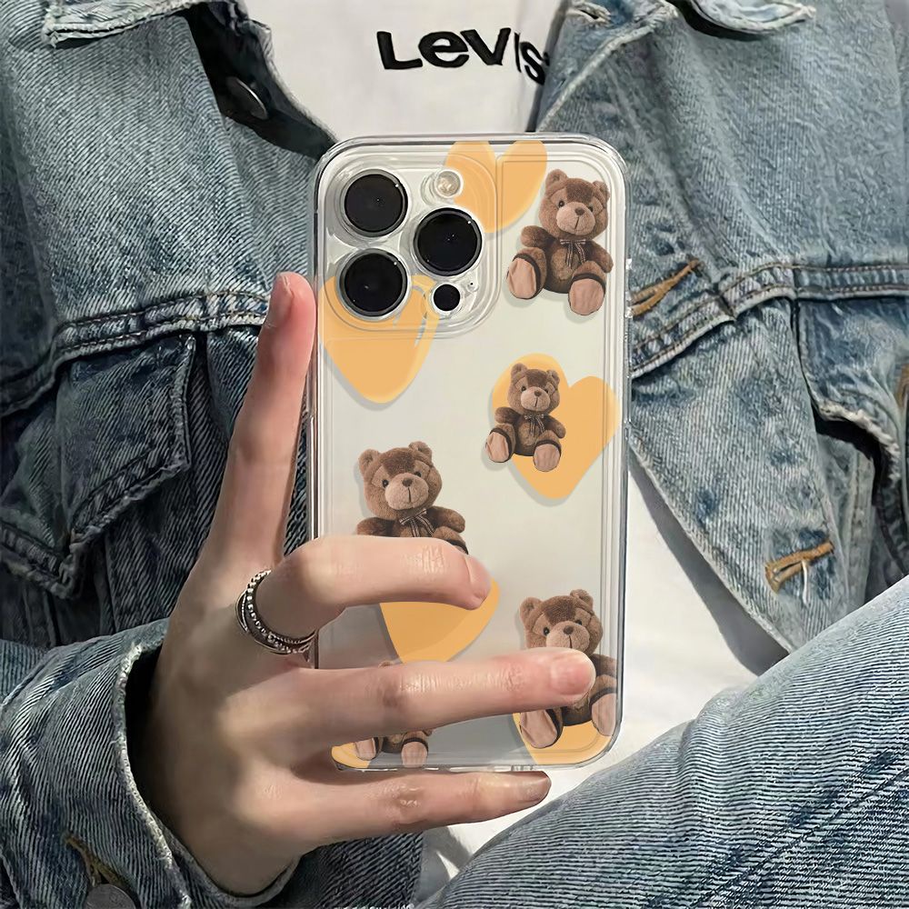 ✅Ốp Điện Thoại Mềm Chống Sốc Đính Búp Bê Gấu Cho Iphone126In1378 max11 plus 14pro