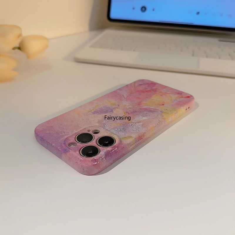 Ốp Điện Thoại Silicone Mềm Chống Sốc Họa Tiết Tranh Sơn Dầu Cho iPhone X XR XS 11 12 13 14 Pro Max 7 8 Plus SE