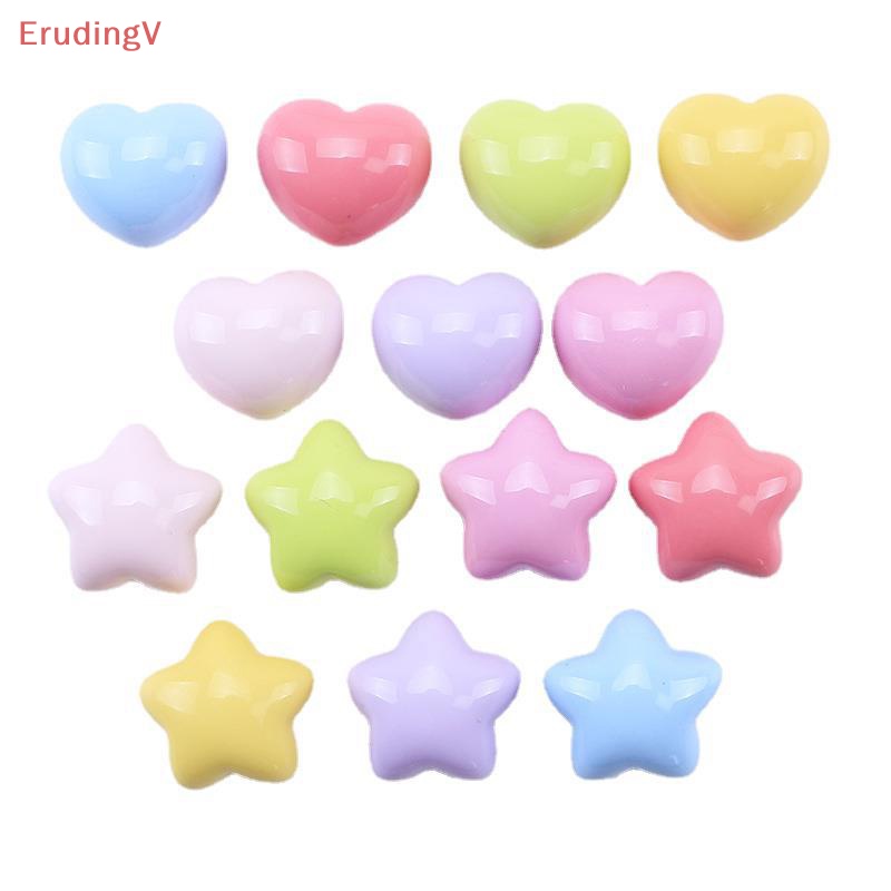 [ErudingV] Set 10 Kẹp Tóc Resin Hình Ngôi Sao / Trái Tim Dễ Thương Bằng Nhựa Resin Tự Làm Thủ Công Mỹ Nghệ Trang Sức [Mới]