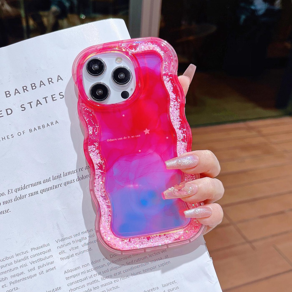 Ốp Điện Thoại TPU Mềm Trong Suốt Phối Kim Tuyến Nước Chống Sốc Cho iPhone 12 13 14 Pro Max