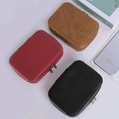 Túi DA BÒ THẬT để đồ trang điểm , tai nghe bluetooth , sạc dự phòng , điện thoại BEE GEE VNU1014