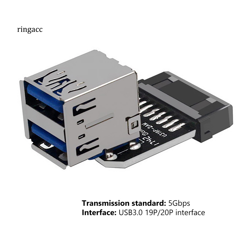 Bo Mạch Chủ Chuyển Đổi Usb 3.0 19 / 20 Pin Sang Hai Cổng Usb 3.0 Mini Cho Máy Tính Bàn