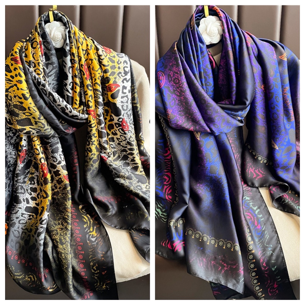Khăn Choàng Cổ Cỡ Lớn 180 * 90CM In Họa Tiết Da Báo Sang Trọng Cho Nữ