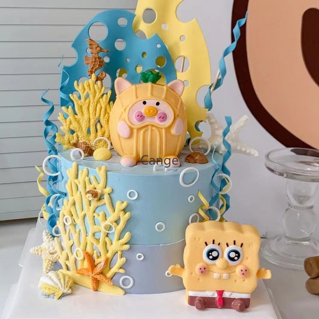 Đồ Chơi Nhân Vật Hoạt Hình SpongeBob Trang Trí Bánh Kem