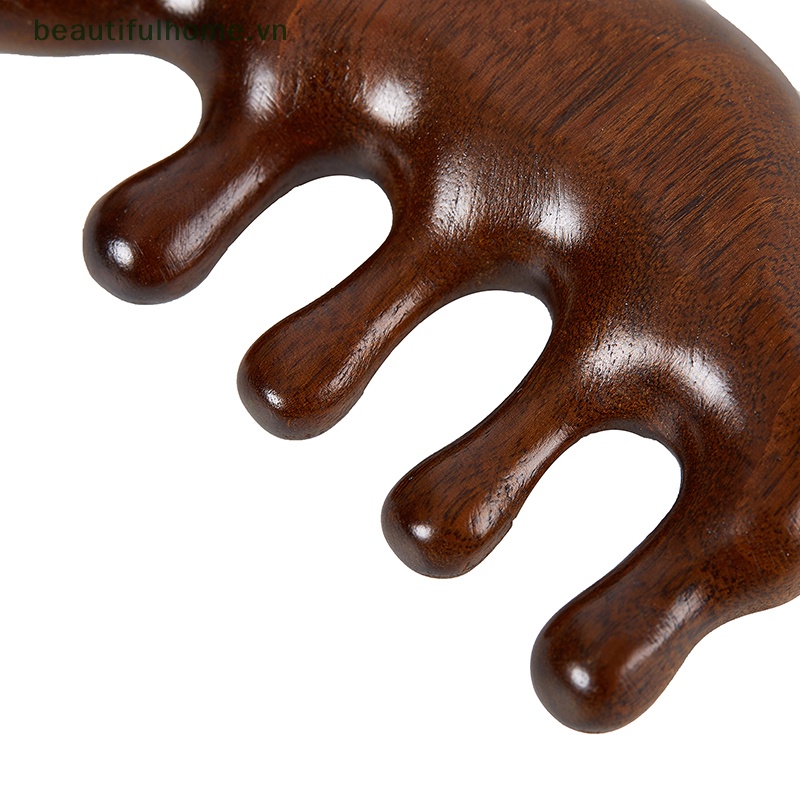 Lược Chải Tóc Răng Thưa Bằng Gỗ Mát Xa Da Đầu