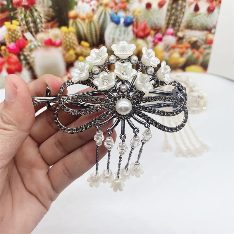 Haimeikang Kẹp Tóc Đính Đá Và Ngọc Trai Thời Trang Mới Cho Nữ