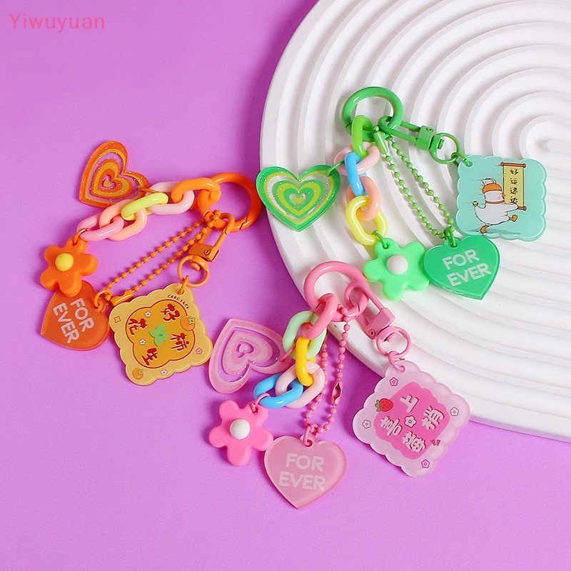 < Yiwuyuan > Móc Chìa Khóa Trang Trí Ba Lô / Ô Tô Hình Hoa Dễ Thương