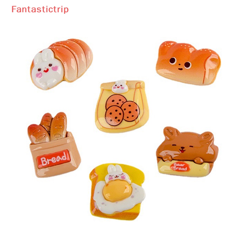 Set 5 Móc Khóa Hình Bánh Mì Nướng Bằng Nhựa Resin DIY Mới
