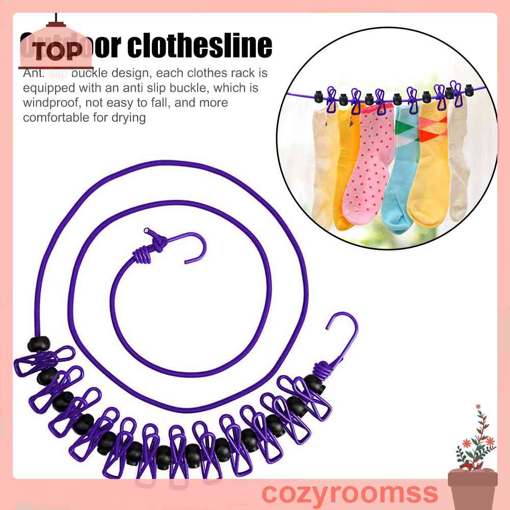 Dây Phơi Quần Áo Kèm 12 Kẹp Chống Trượt