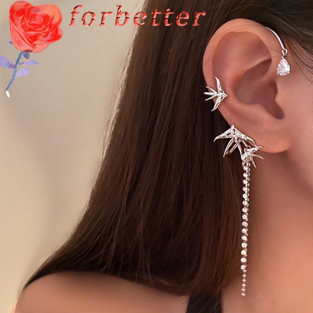 Bông Tai Dạng Kẹp Tua Rua Không Cần Lỗ Thời Trang Cá Tính Cho Nữ