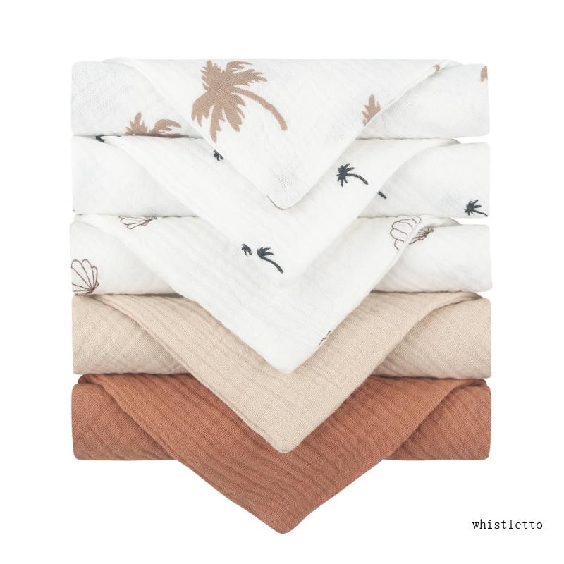 Set 5 Yếm Ăn Bằng Vải Cotton Mềm Mại Dành Cho Các Bé