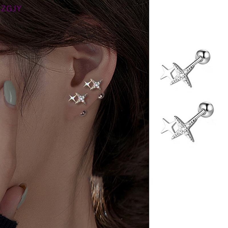 1 Đôi Khuyên Tai Hình Ngôi Sao Dạng Xoắn Ốc Dành Cho Nữ Mới