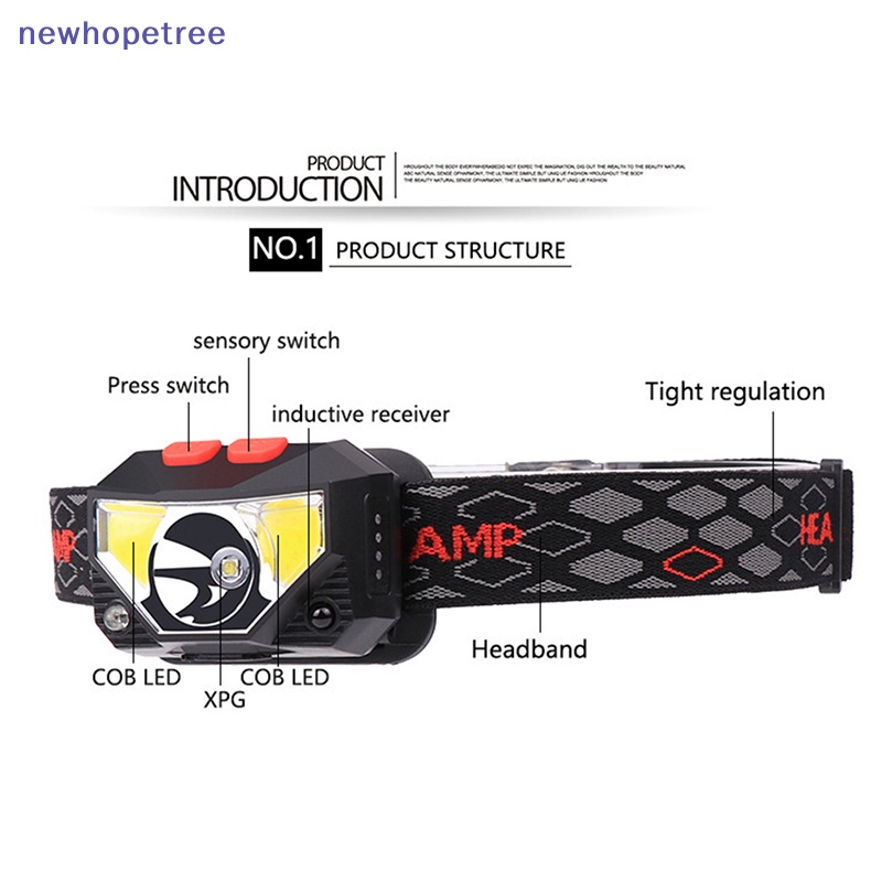 Đèn Pin LED COB 8 Chế Độ Có Cảm Biến Chuyển Động Tiện Dụng Chất Lượng Cao