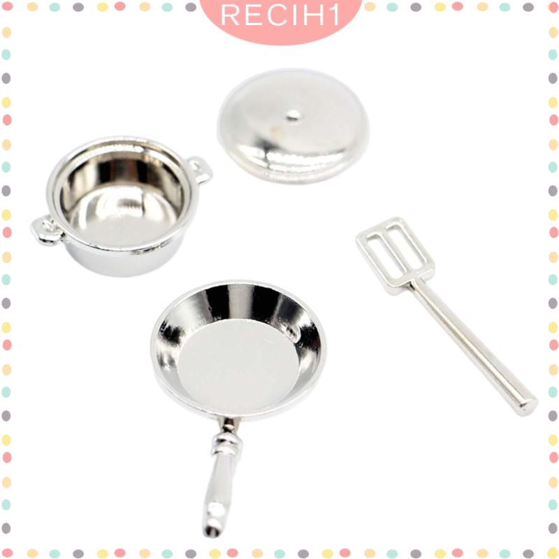 Set 4 Dụng Cụ Nấu Ăn Tỉ Lệ 1 / 12 Trang Trí Nhà Búp Bê