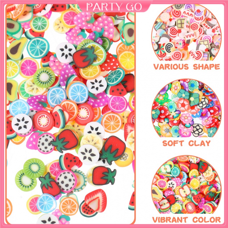 Bộ 3000 Miếng Dán Trang Trí Móng Tay / Điện Thoại Họa Tiết Hoa Quả 3D Nhiều Màu Xinh Xắn DIY