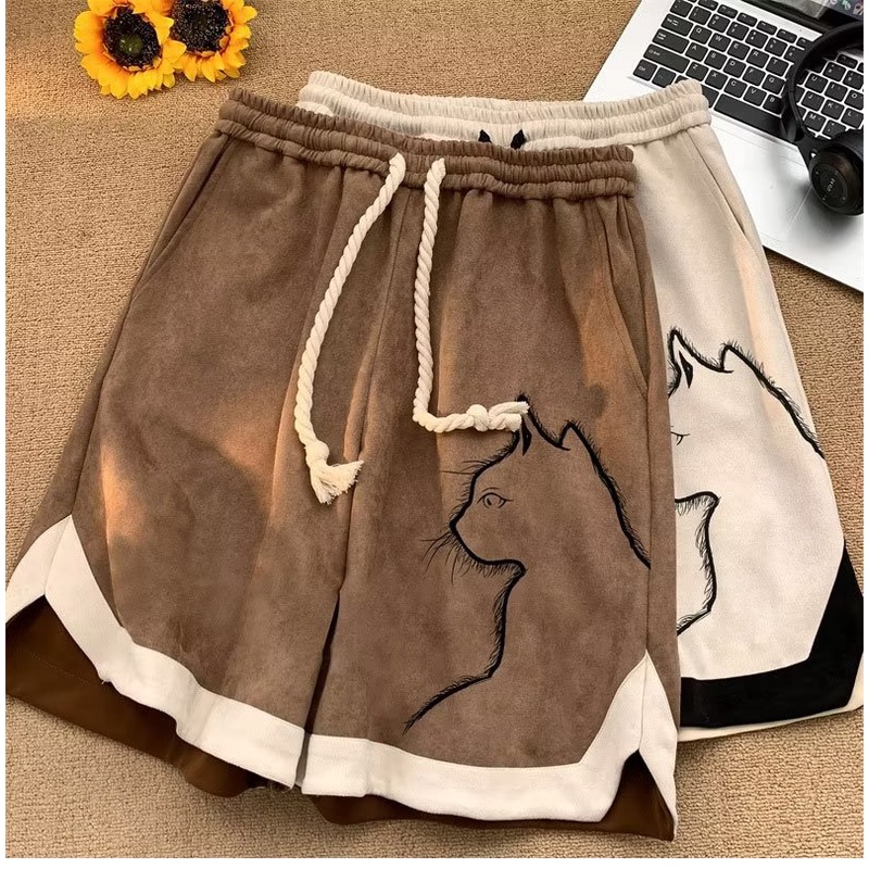 Quần Short Thể Thao Da Lộn Phối Màu Tương Phản Thời Trang Mùa Hè Cao Cấp Phong Cách Mới Cho Nam