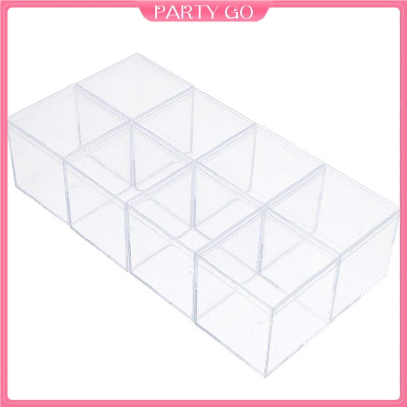 Set 8 Hộp Nhựa Hình Vuông Mini Đựng Trang Sức Tiện Lợi