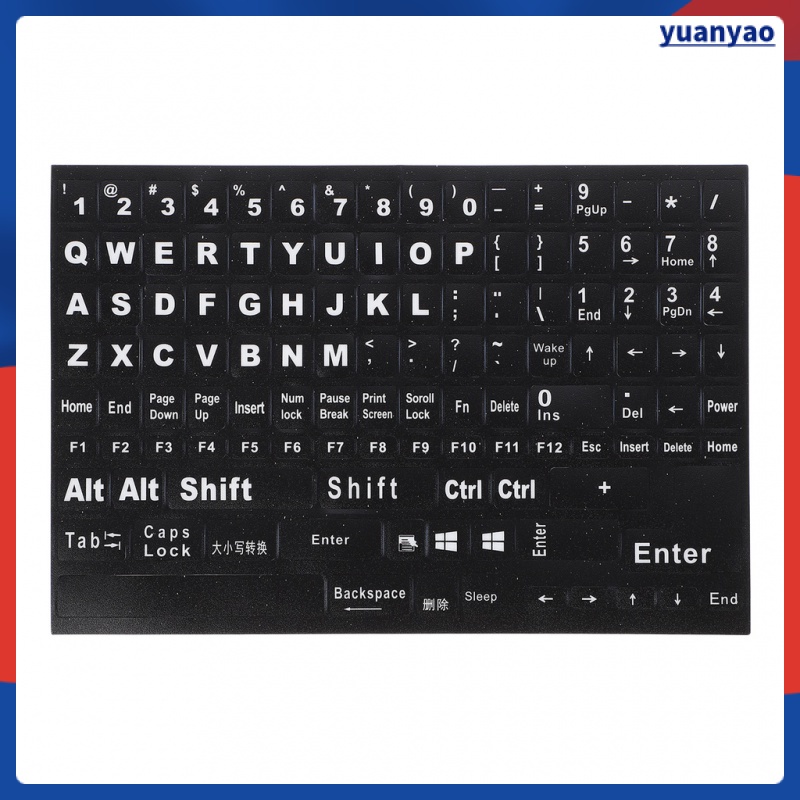 1 Tấm Sticker Dán Bàn Phím Máy Tính Họa Tiết Chữ Cái Tiếng Anh