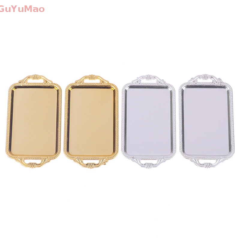 Bộ 2 Khay Trà Mini Bằng Nhựa Dùng Trang Trí Nhà Búp Bê